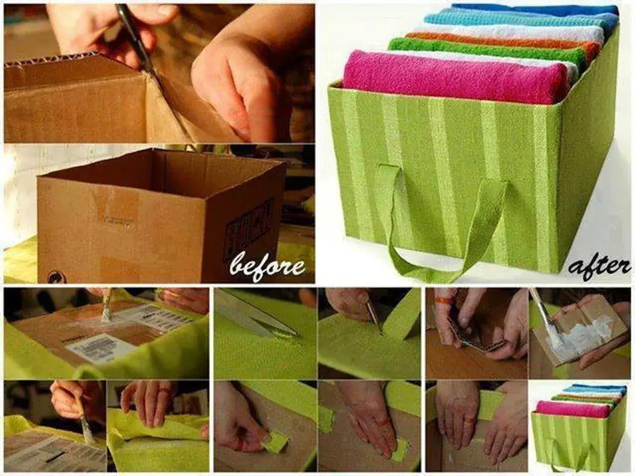 ozdobiony organizer z kartonu inspiracje