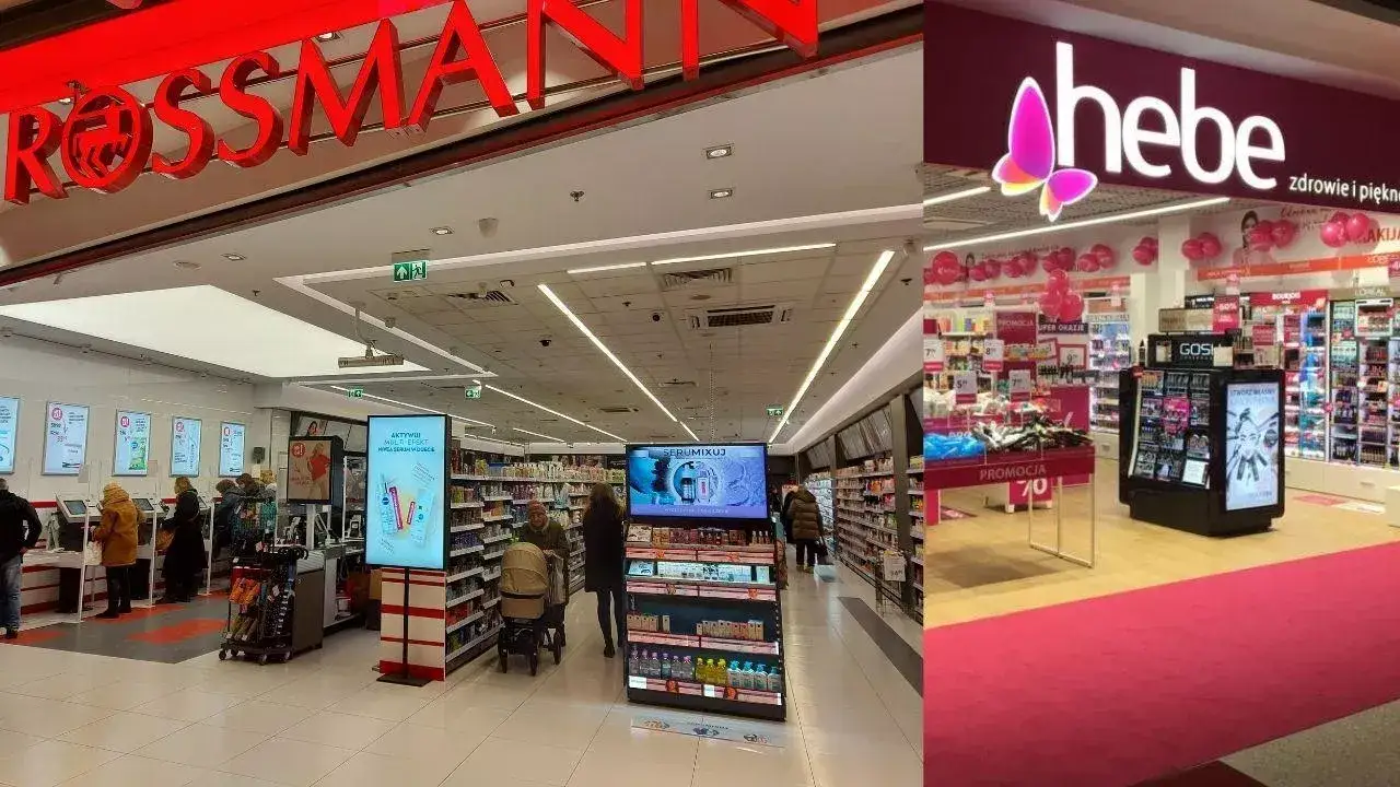 Wnętrze drogerii Rossmann Hebe Super-Pharm