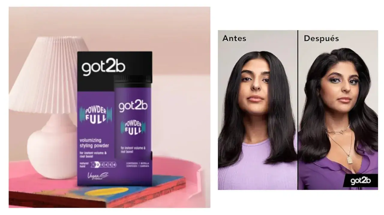 Polvos texturizantes got2b para un volumen instant&aacute;neo. Compara el antes y despu&eacute;s de un cabello liso a uno con m&aacute;s cuerpo y estilo.