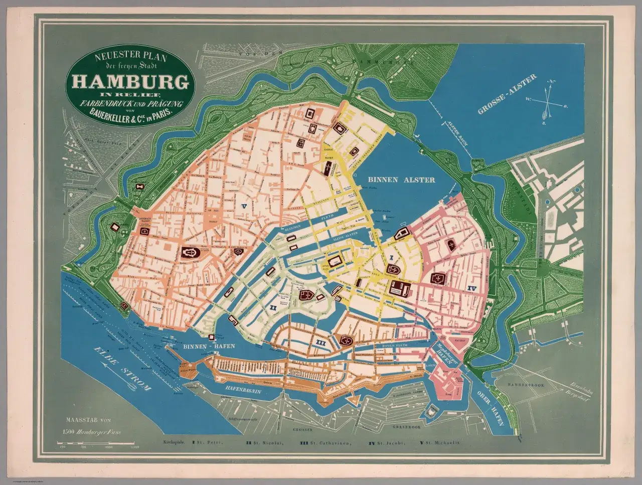 Mapa Niemiec z zaznaczonym Hamburgiem