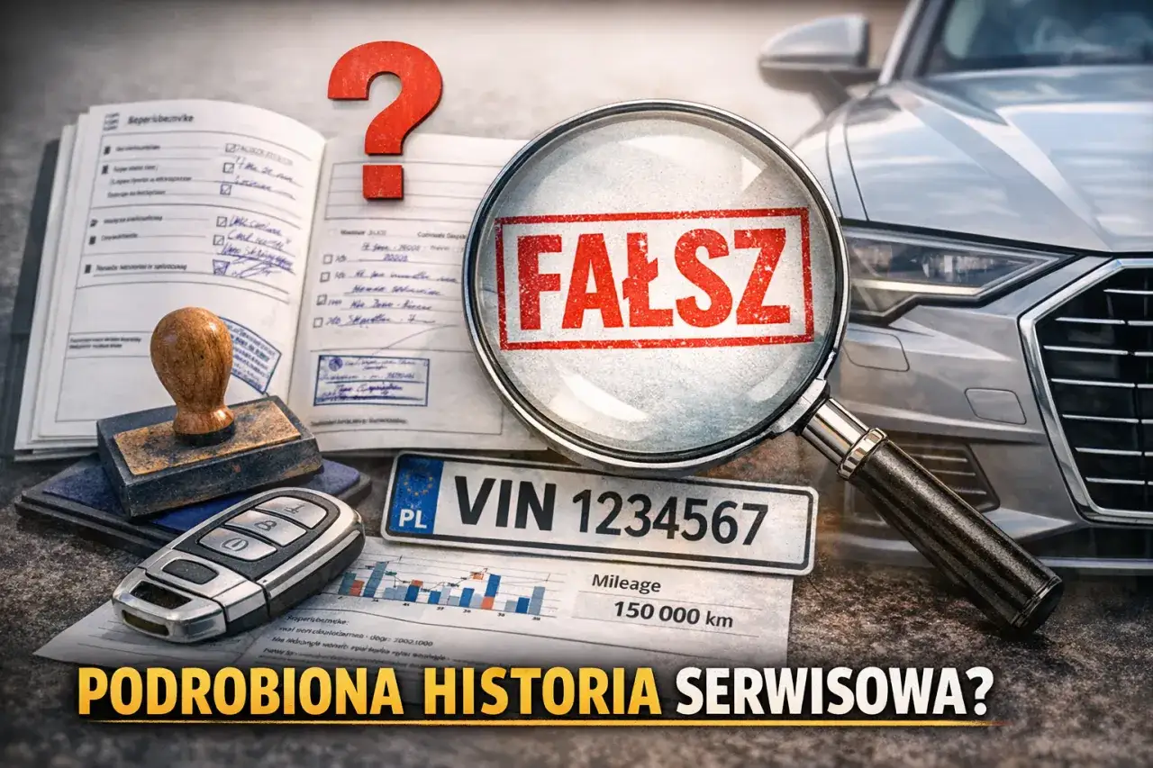 Co pytać przy zakupie auta? Podrobiona historia serwisowa? Lupa ujawnia fałsz na dokumentach i VIN.