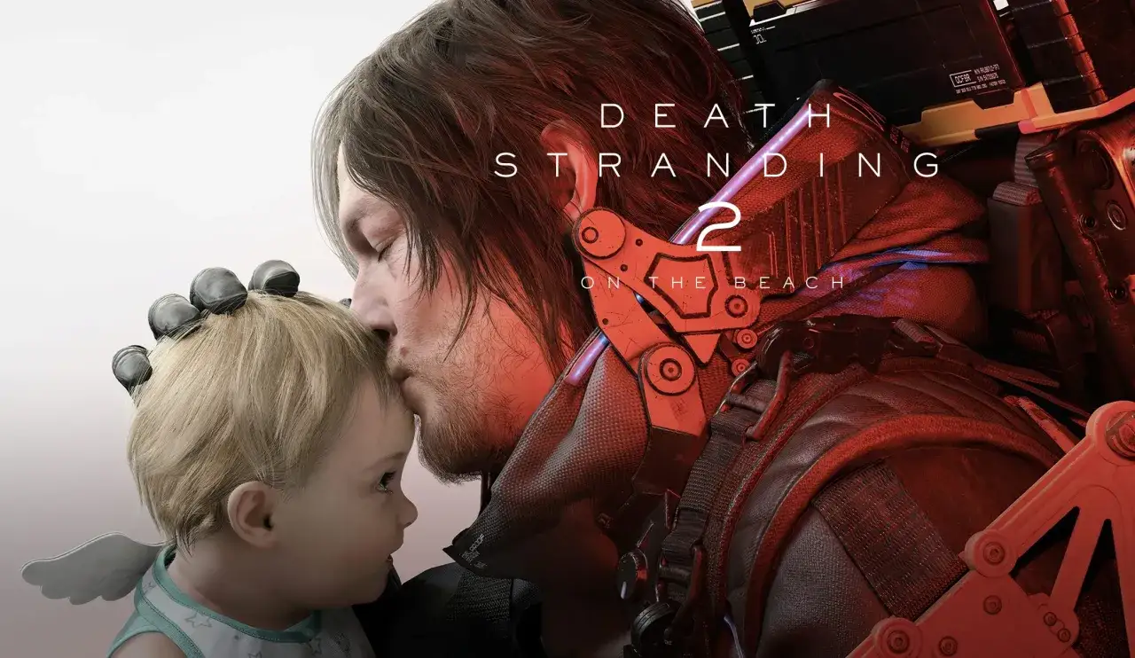 Sam besa a un bebé con alas, bajo el logo de Death Stranding 2. Aún no hay fecha de lanzamiento confirmada.
