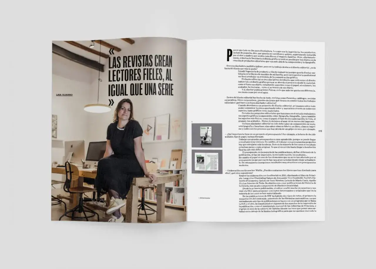 Laia Guarro, dise&ntilde;adora, habla sobre la creaci&oacute;n de **revistas de dise&ntilde;o** y su pasi&oacute;n por el dise&ntilde;o editorial, destacando la importancia de los detalles f&iacute;sicos.