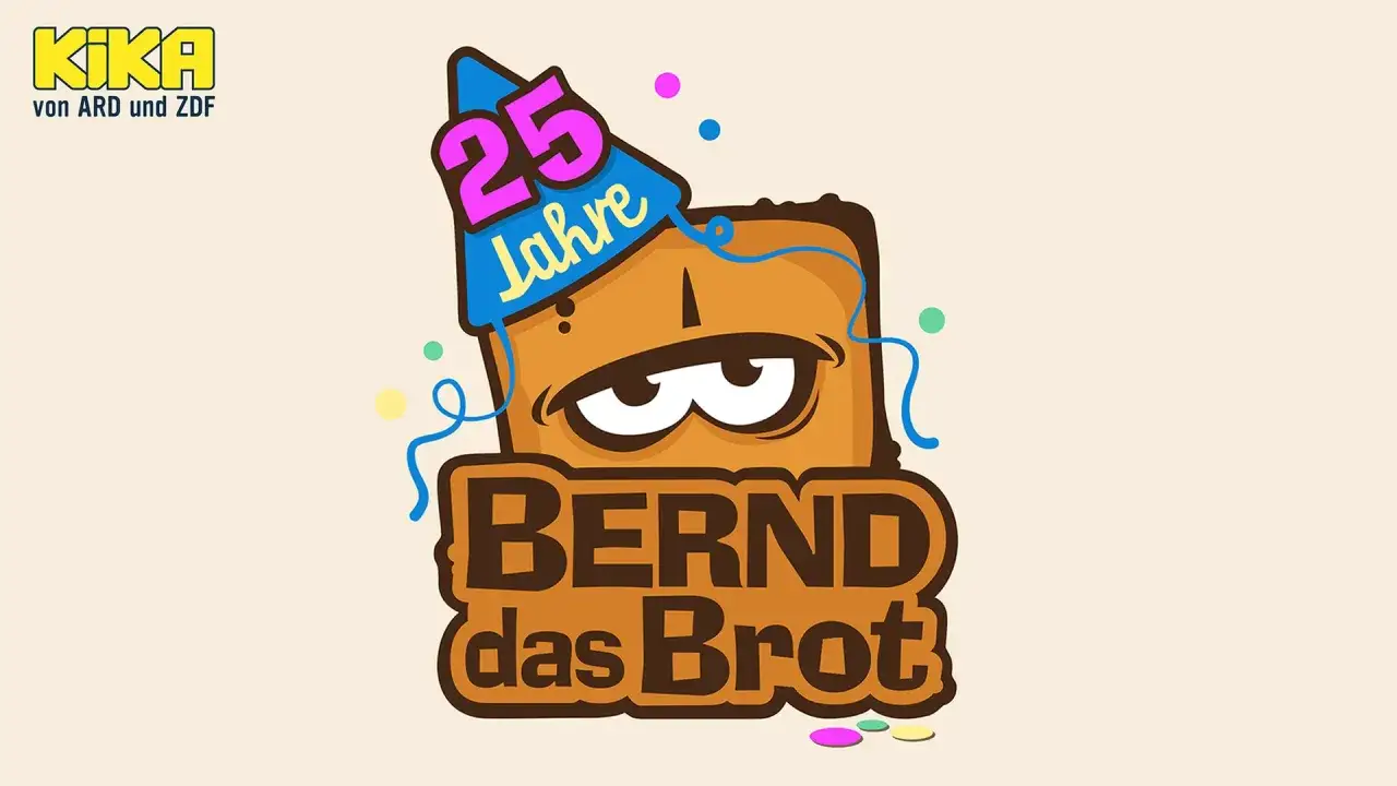 Bernd das Brot świętuje 25 lat! Postać z bajki w niebieskiej czapce z cyfrą 25 i napisem 