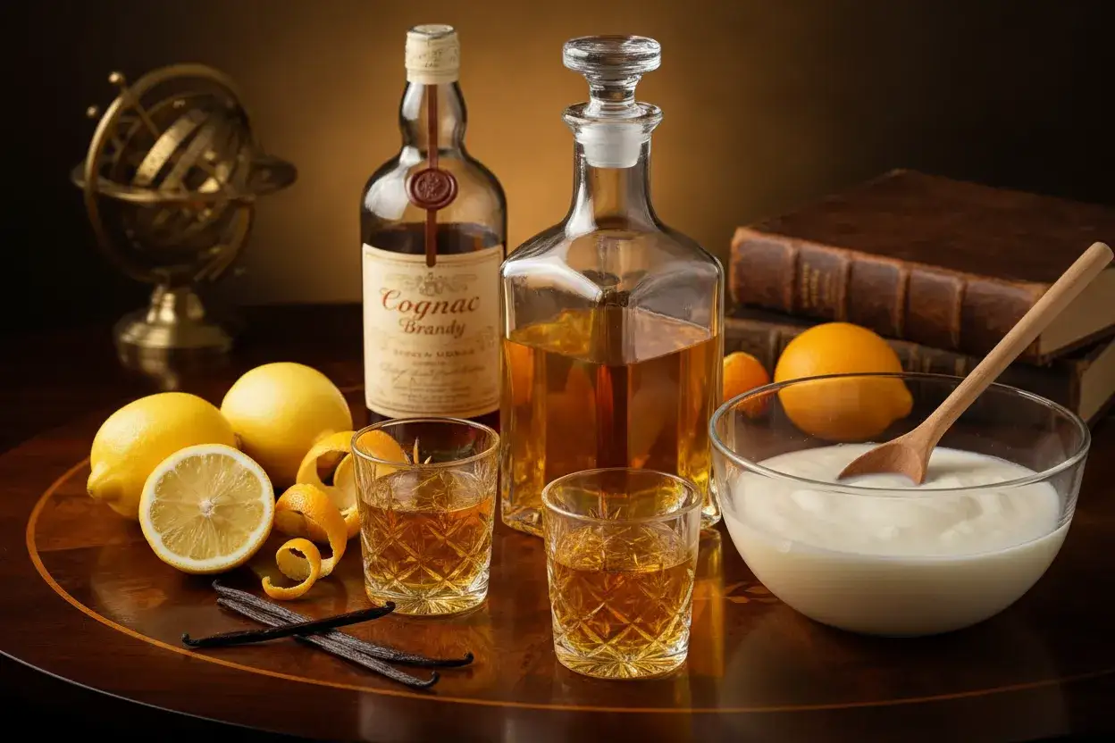 Klarowne drinki metodą milk punch w domu: koniak, cytryny, wanilia i mleko tworzą bazę do eksperymentów.