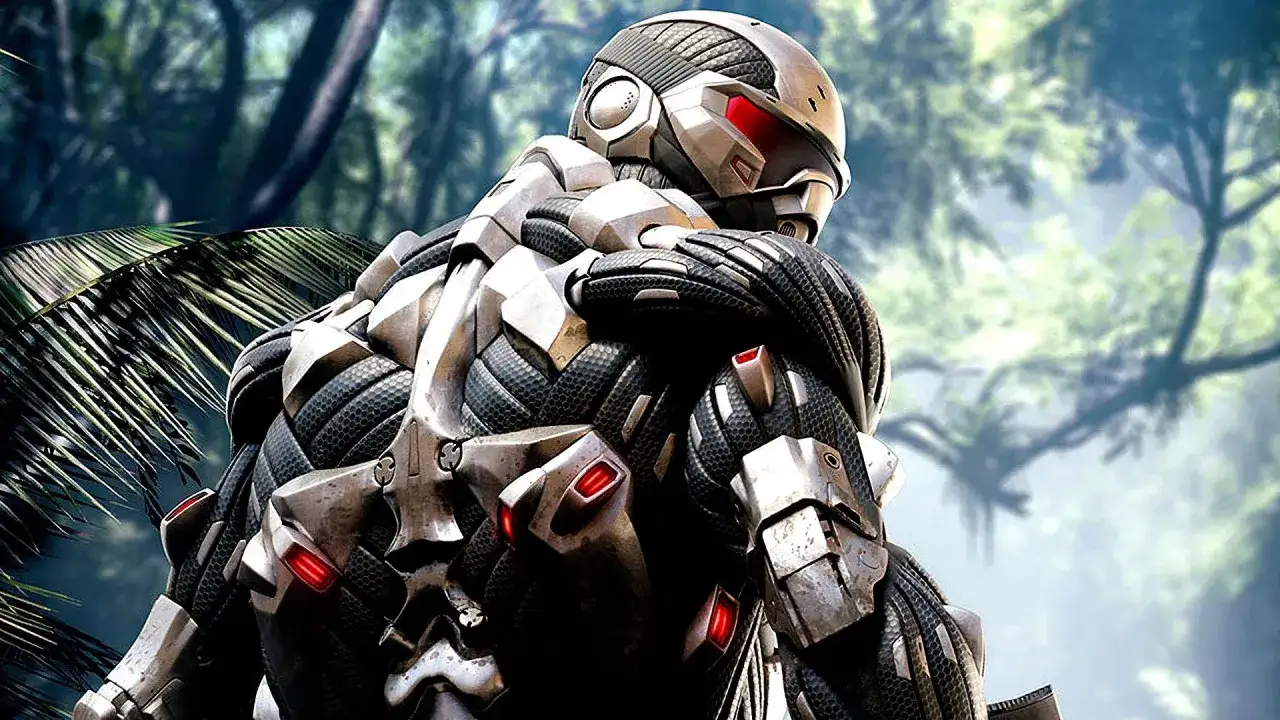 Un soldat en armure high-tech, prêt pour la mission dans Crysis 4, se tient dans une jungle luxuriante.