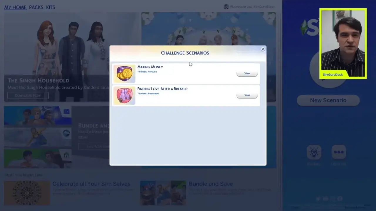 Wybieraj spośród scenariuszy w The Sims 4:
