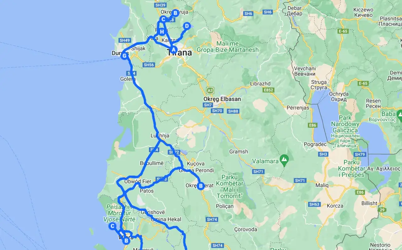 Trasa wycieczki po Albanii: Durrës, Tirana, Elbasan, Berat, Pogradec. Odkryj atrakcje Albanii!