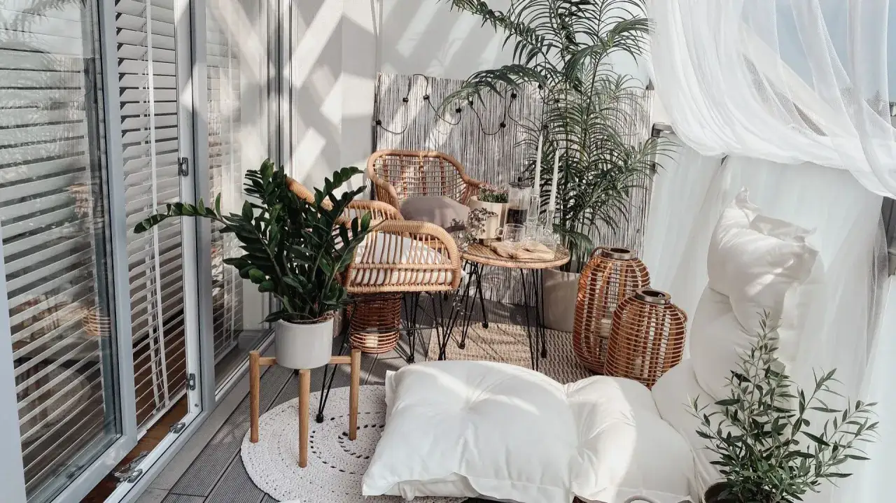 balkon w stylu boho