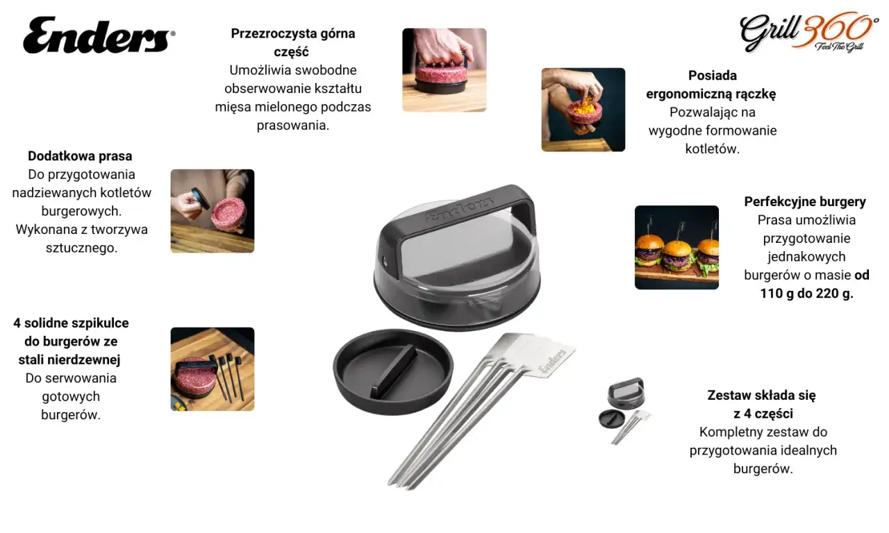 formowanie kotletów burgerowych z wgłębieniem