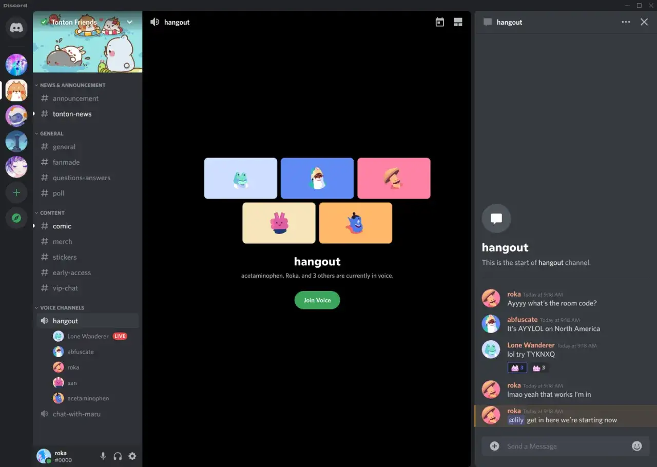 Discord: co to? Widok kanału głosowego