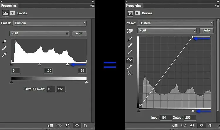 Photoshop krzywe curves rozjaśnianie tła