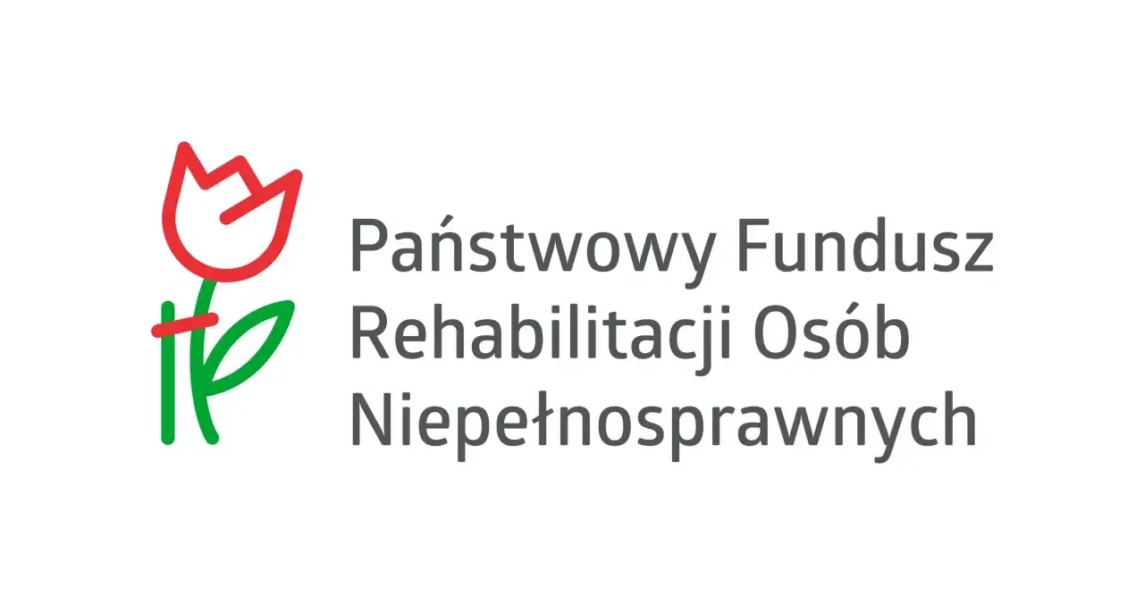 Logo PFRON - Państwowy Fundusz Rehabilitacji Osób Niepełnosprawnych, wspierający dofinansowania dla niepełnosprawnych.