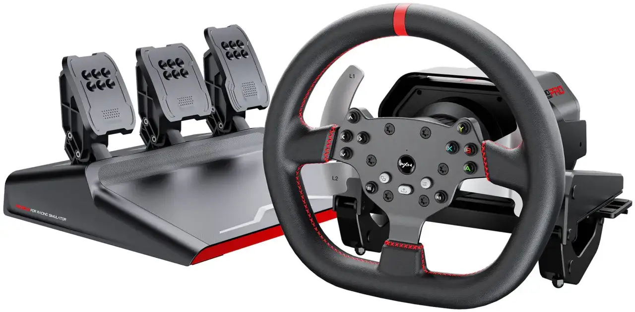 Profesjonalne kierownice do Xbox One z pedałami, idealne do symulatorów wyścigów.