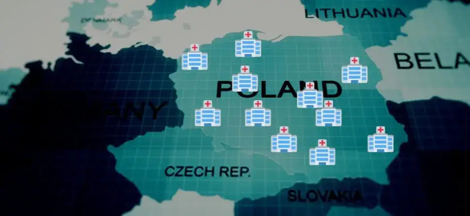 Mapa Polski uczelnie medyczne