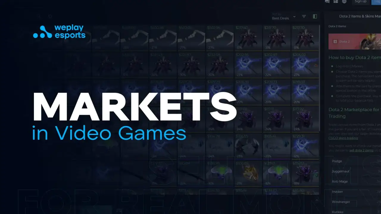 Rynek gier wideo, gdzie można sprawdzić, czy da się wypłacić pieniądze ze Steam, oferuje przedmioty z Dota 2.