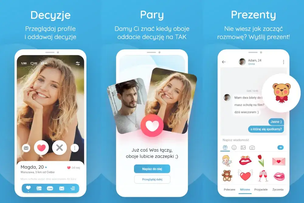 chat w aplikacji randkowej, smartfon z wiadomościami