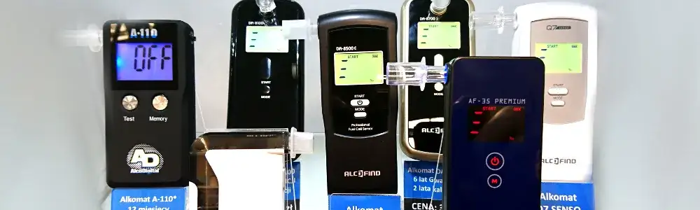 różne typy alkomatów i miejsca zakupu