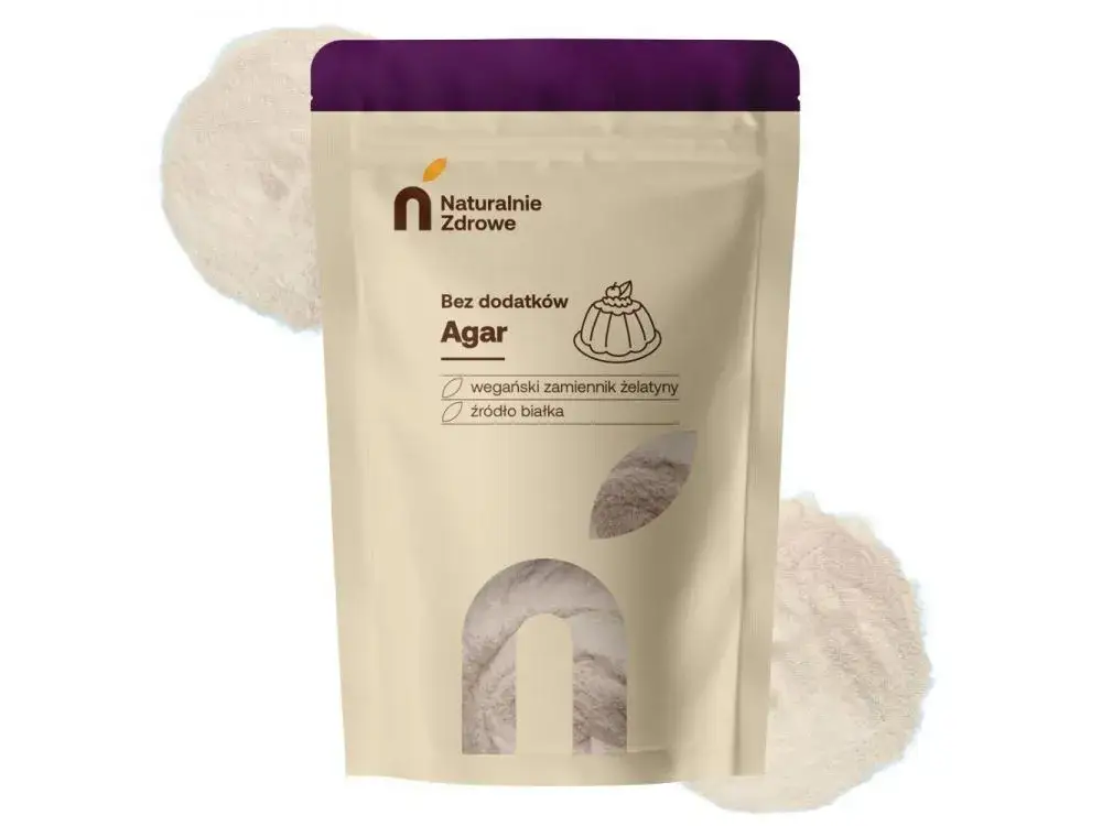 półka sklepowa zdrowe jedzenie agar, agar-agar w supermarkecie