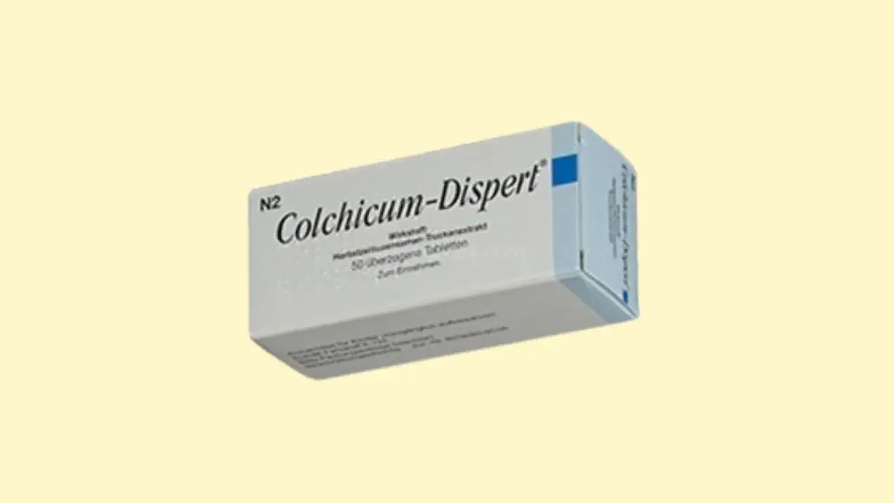 Opakowanie leku Colchicum-Dispert, zawierające 50 tabletek.