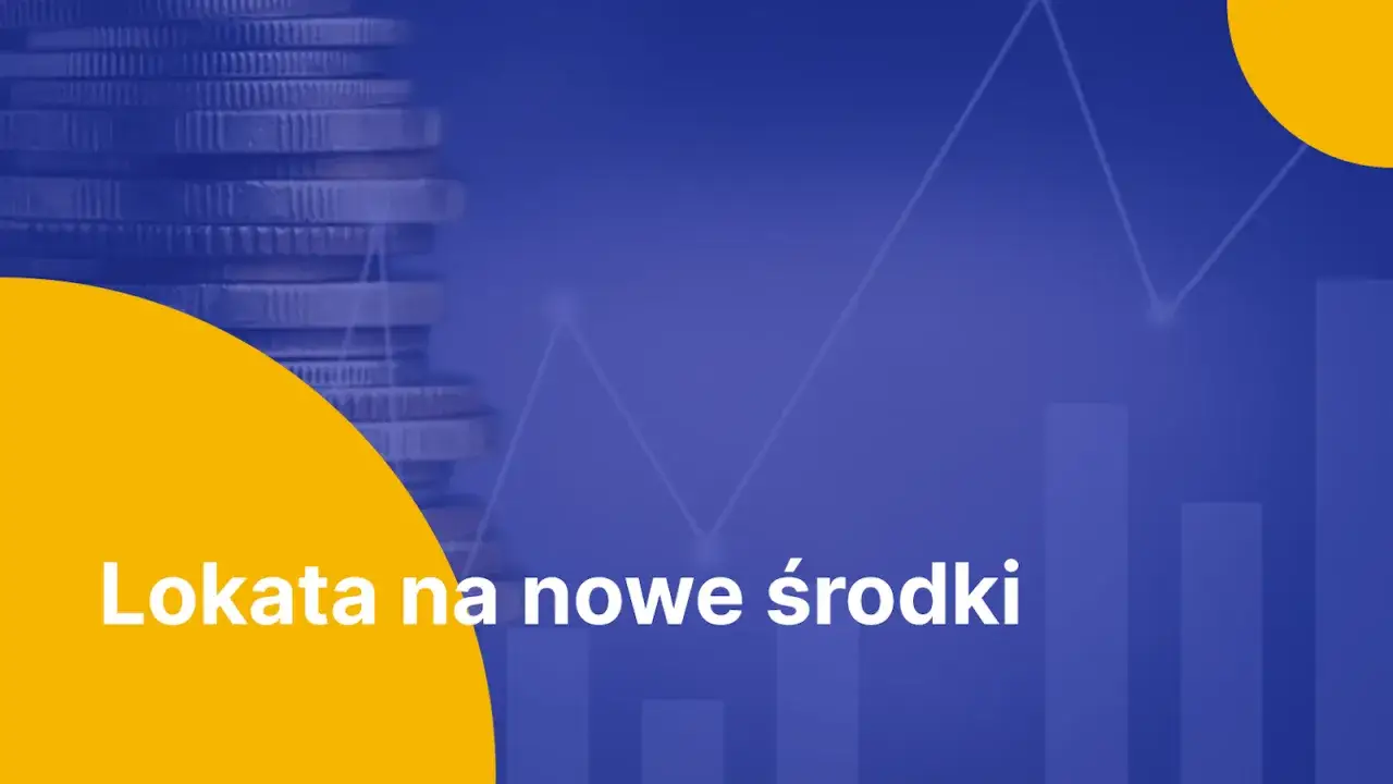 Stos monet i wykresy finansowe. Tekst 