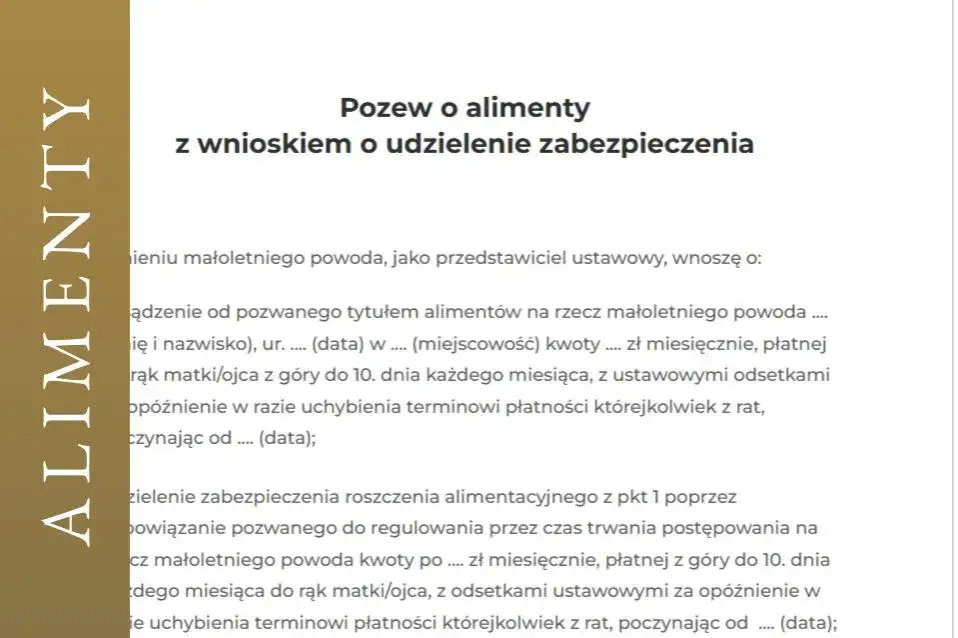 dokumenty do rozprawy o alimenty