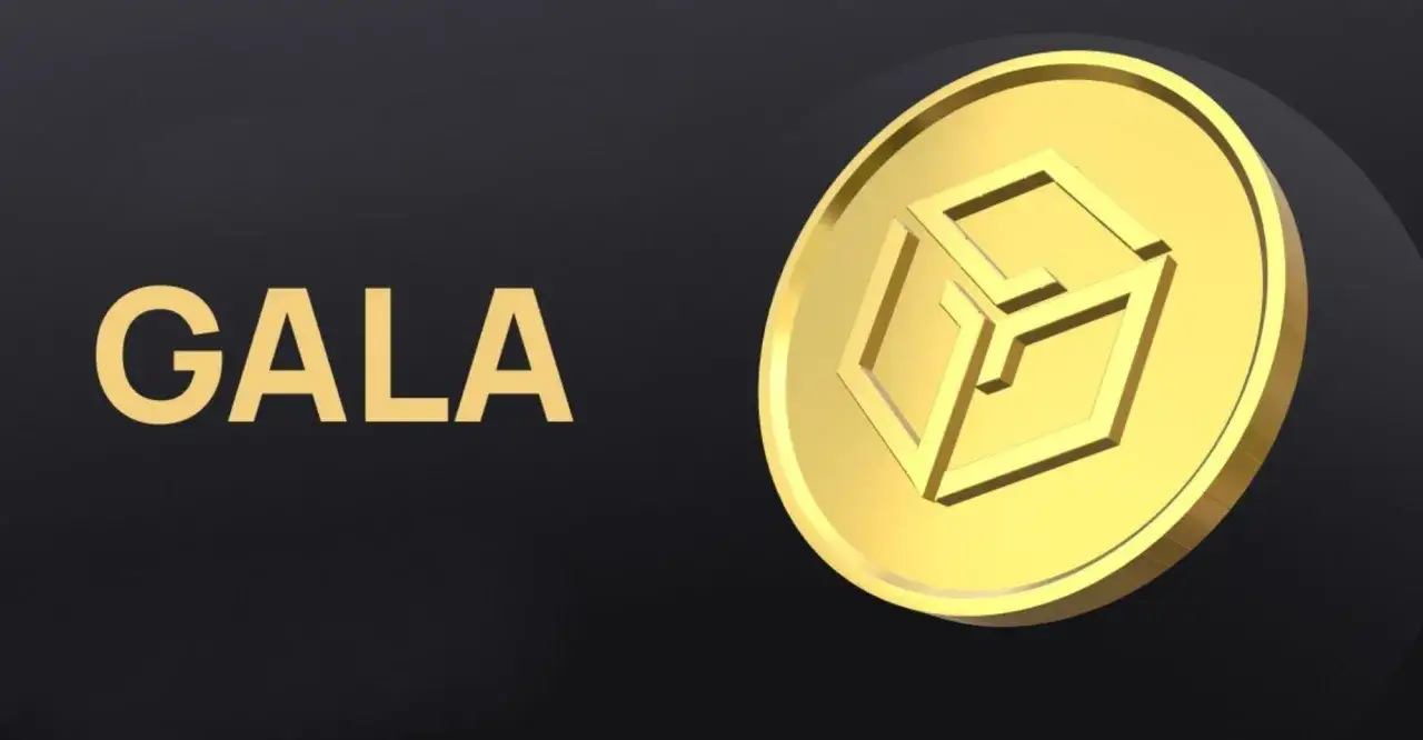 Goldene Münze mit dem GALA-Logo, das für die GALA crypto steht.