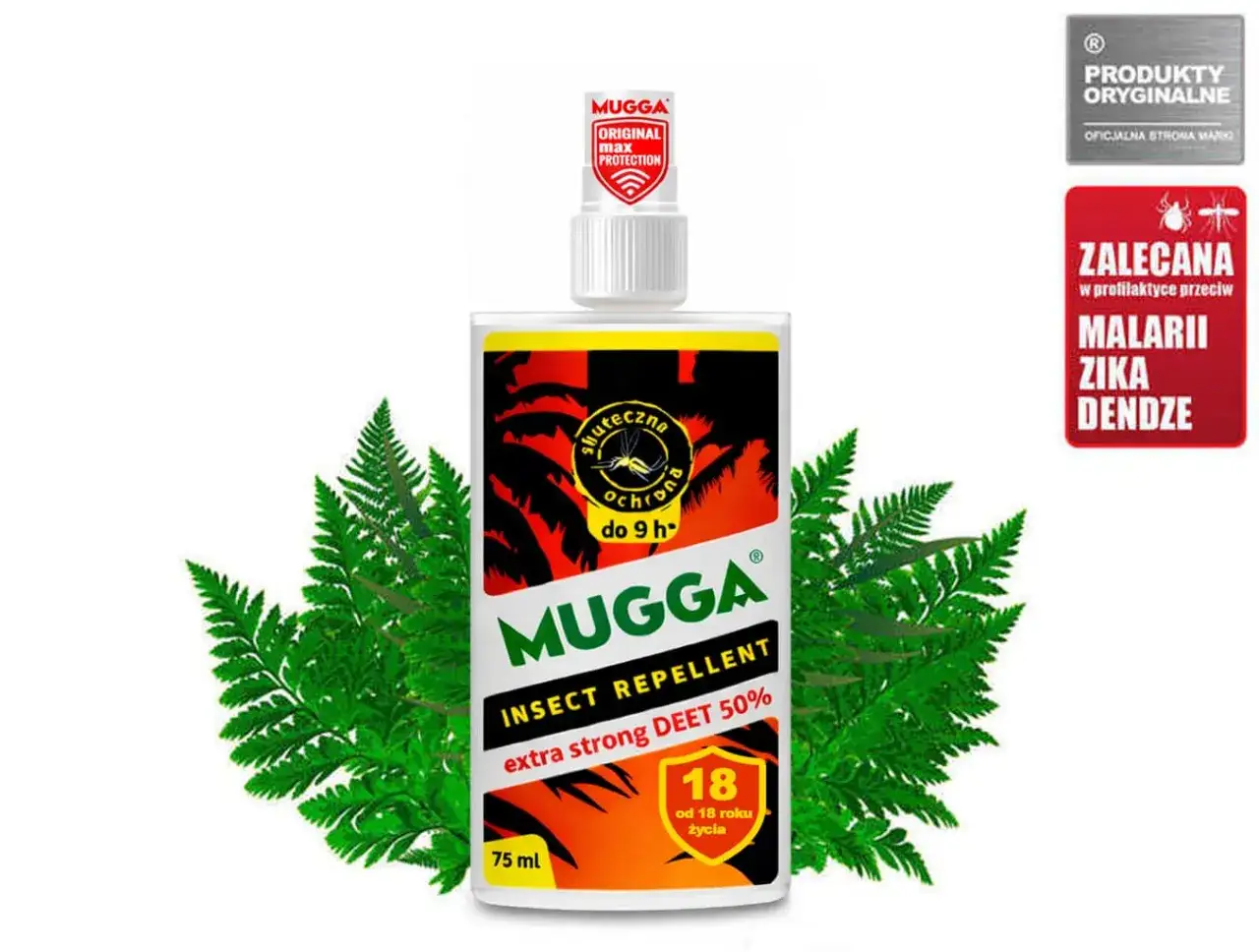 Mugga Insect Repellent 50% DEET, skuteczny środek na komary i kleszcze, chroni do 9h. Idealny do ochrony przed malarią, ziką i dengą.