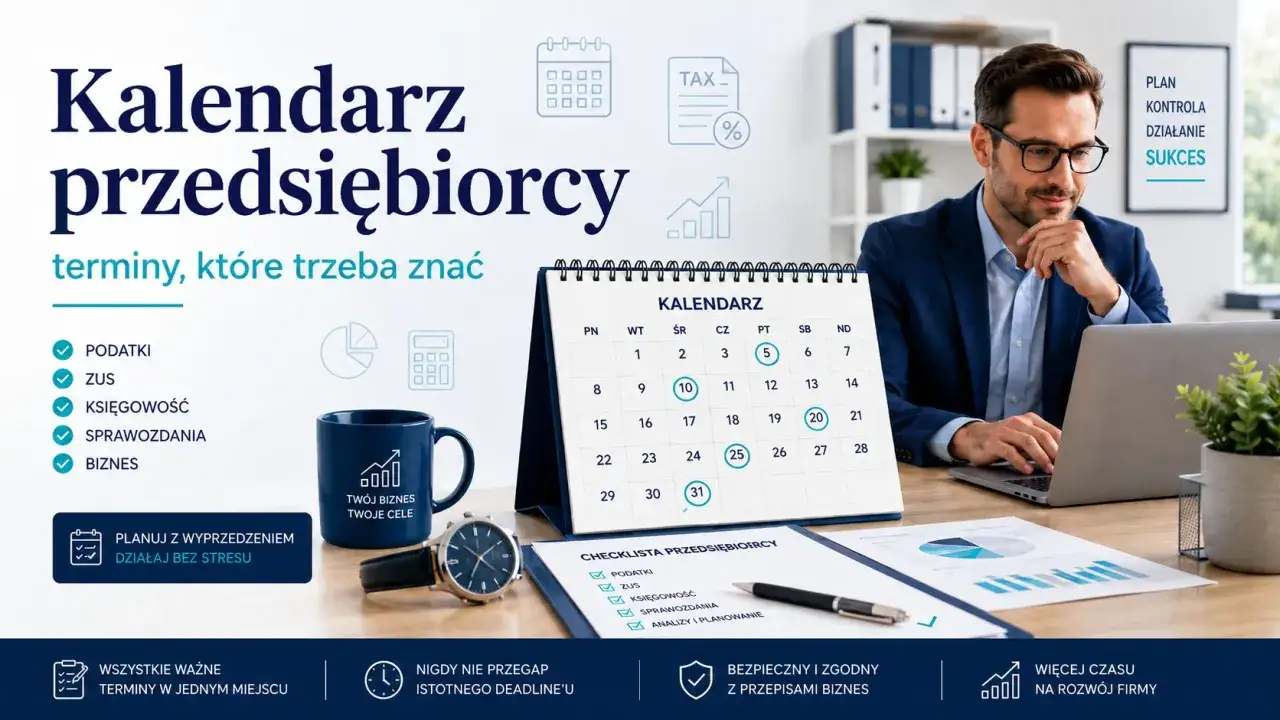 Kalendarz przedsiębiorcy: terminy, które trzeba znać, w tym do kiedy ZUS. Planuj z wyprzedzeniem, działaj bez stresu.