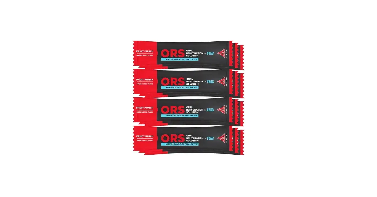 Sachets de solution de réhydratation orale ORS pour lutter contre les selles liquides comme de l'eau.