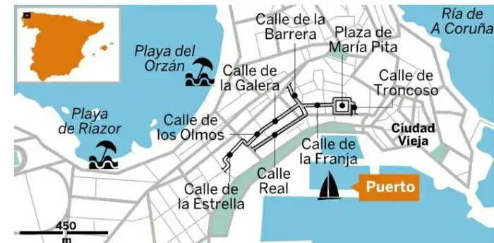 Mapa zonas de tapeo A Coruña