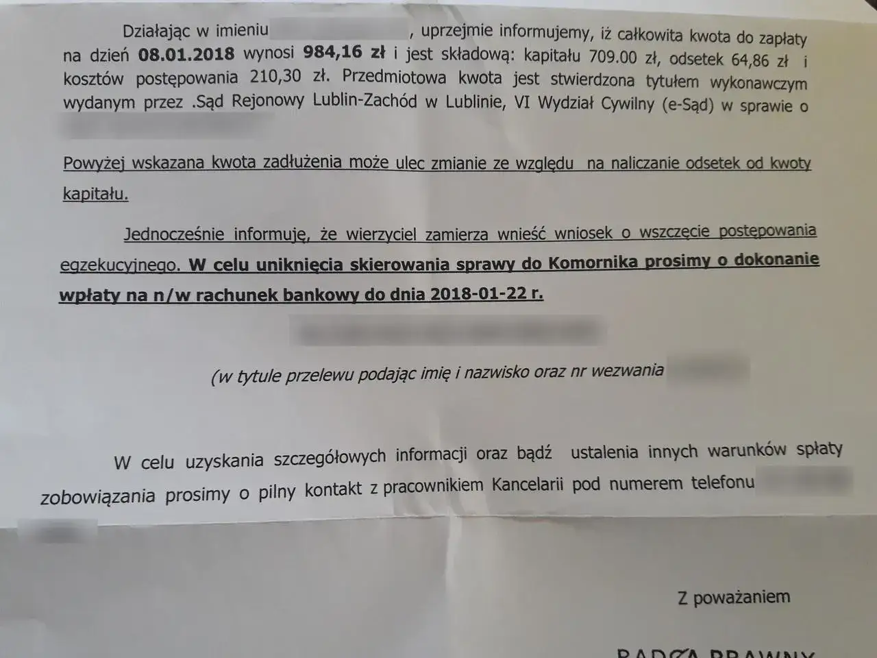 Spłacony dług dowód wpłaty