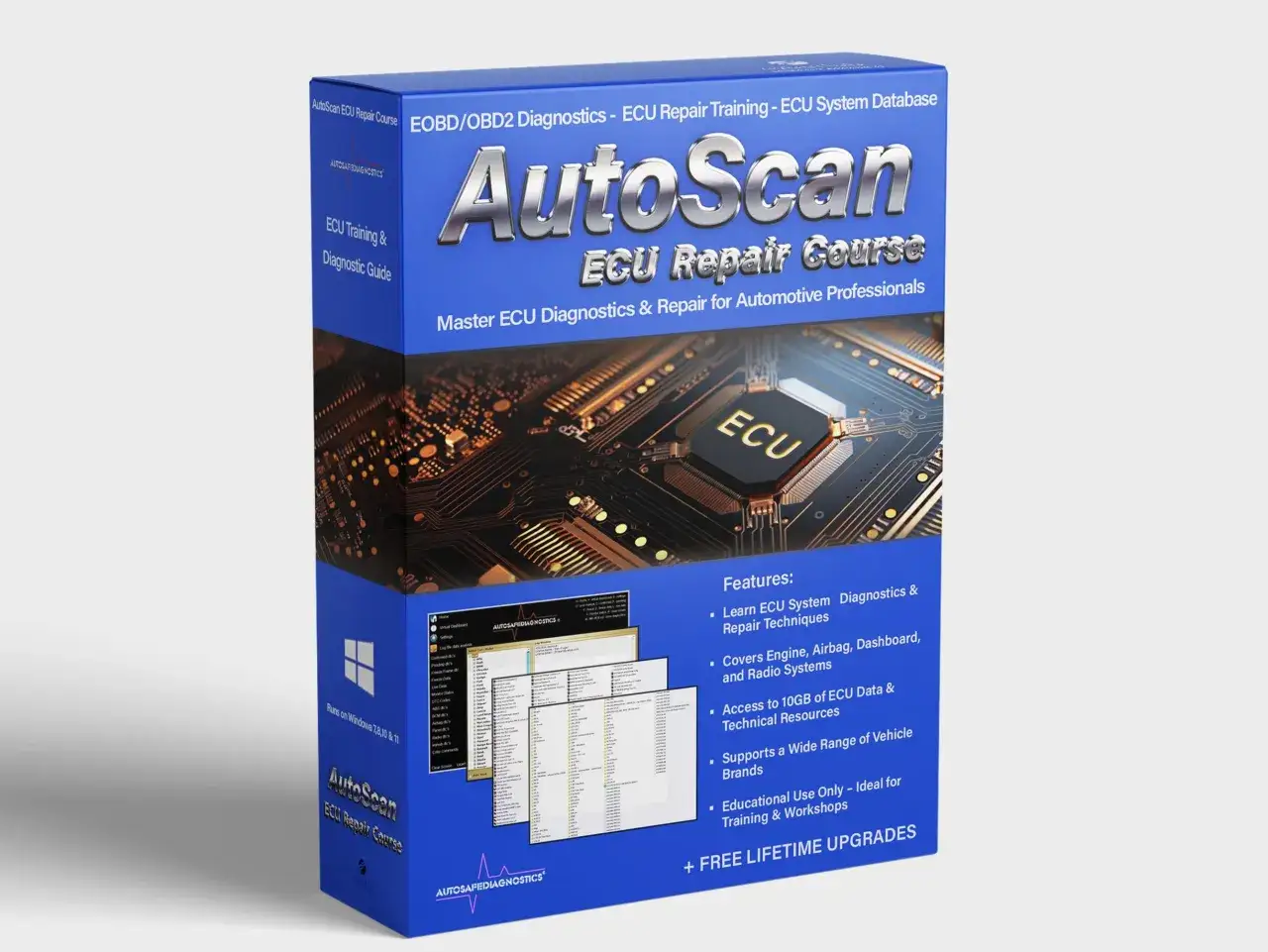 Curso AutoScan ECU: aprende por qu&eacute; se estropea la centralita de un coche, diagn&oacute;stico y reparaci&oacute;n. Incluye 10GB de datos y actualizaciones gratuitas.