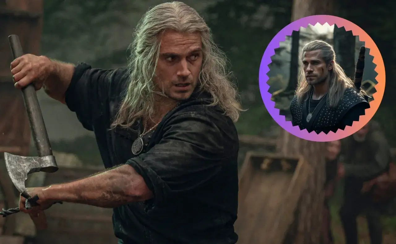 Geralt z Rivii z siekierą, w oczekiwaniu na kolejne sezony Wiedźmina.
