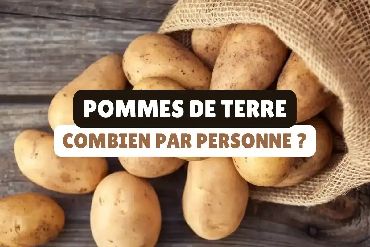 Un sac de pommes de terre d&eacute;borde sur une table en bois. Le texte demande : 