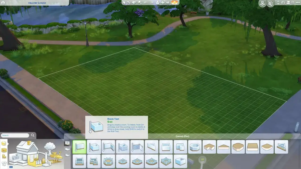 Jak edytować parcele w The Sims 4: wybierz narzędzie
