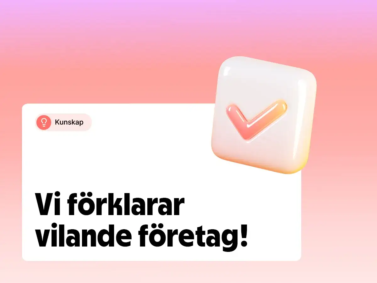 Vi förklarar vilande företag och hur årsredovisning fungerar. En check-ikon symboliserar kunskap.