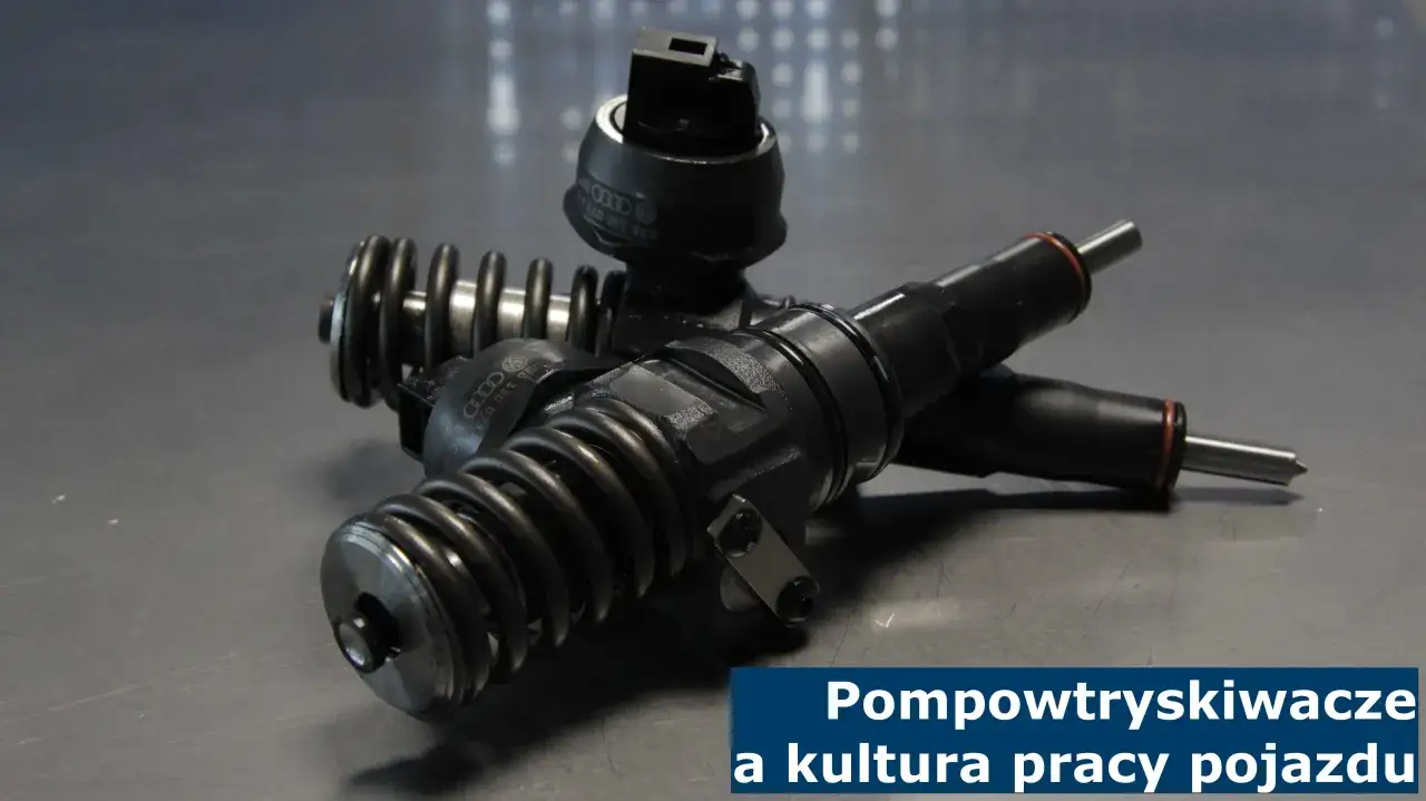 Uszkodzone gumki na pompowtryskach objawy: nierówna praca silnika, dymienie, utrata mocy. Widoczne dwa pompowtryskiwacze.