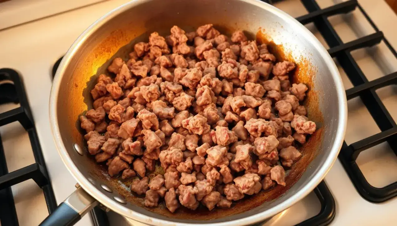 smażenie mięsa mielonego na patelni krok po kroku