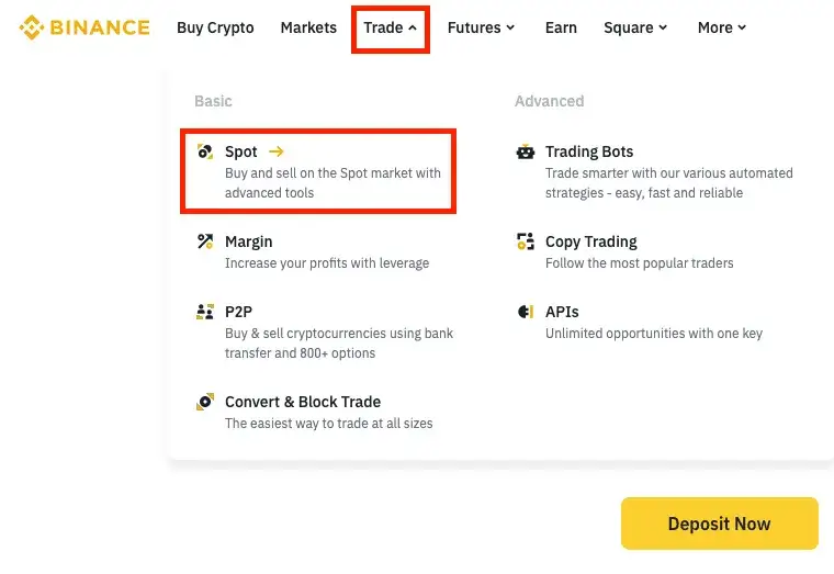 interfejs handlowy Binance Spot dla początkujących