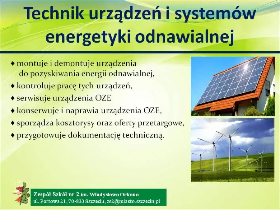 technik OZE zakres obowiązk&oacute;w