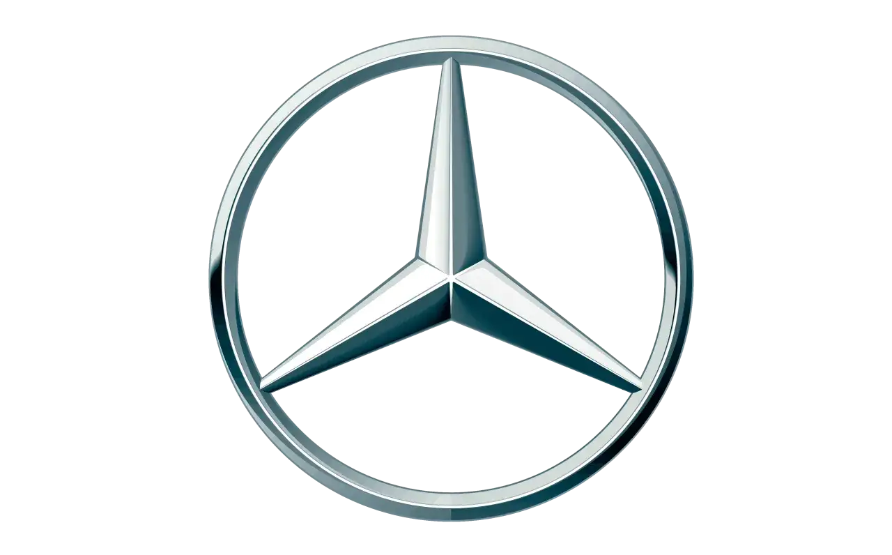 Trzyramienna gwiazda w okręgu, symbol marki Mercedes, kojarzony z Niemcami.
