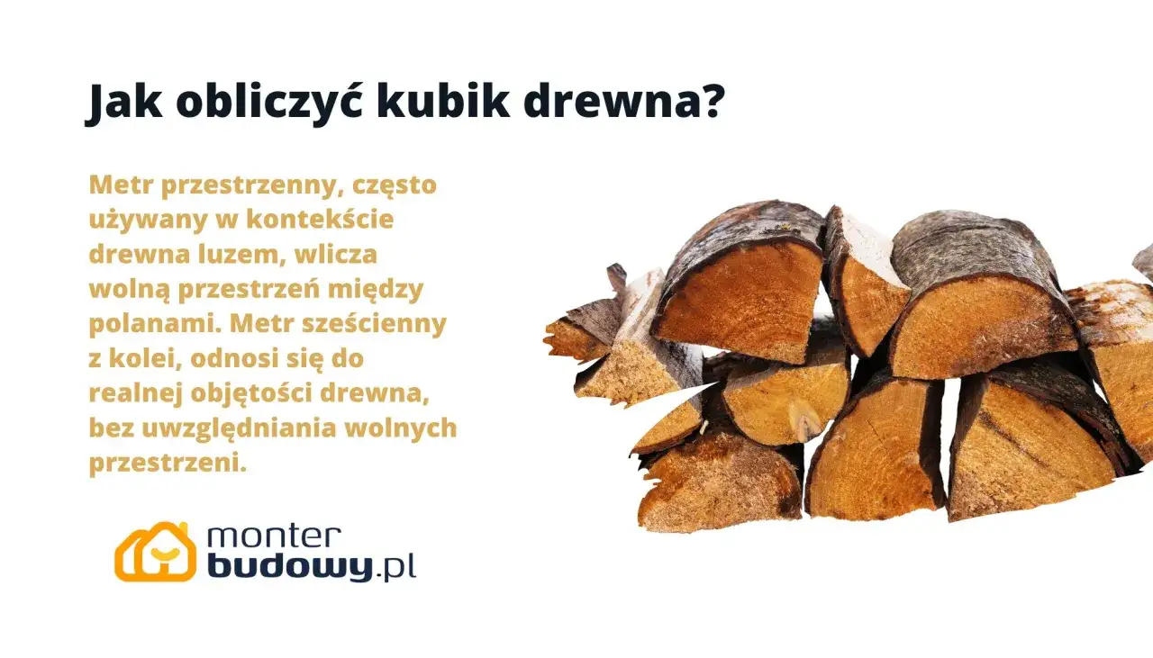 Stos drewna opałowego, gotowy do obliczenia jako metr sześcienny drewna.