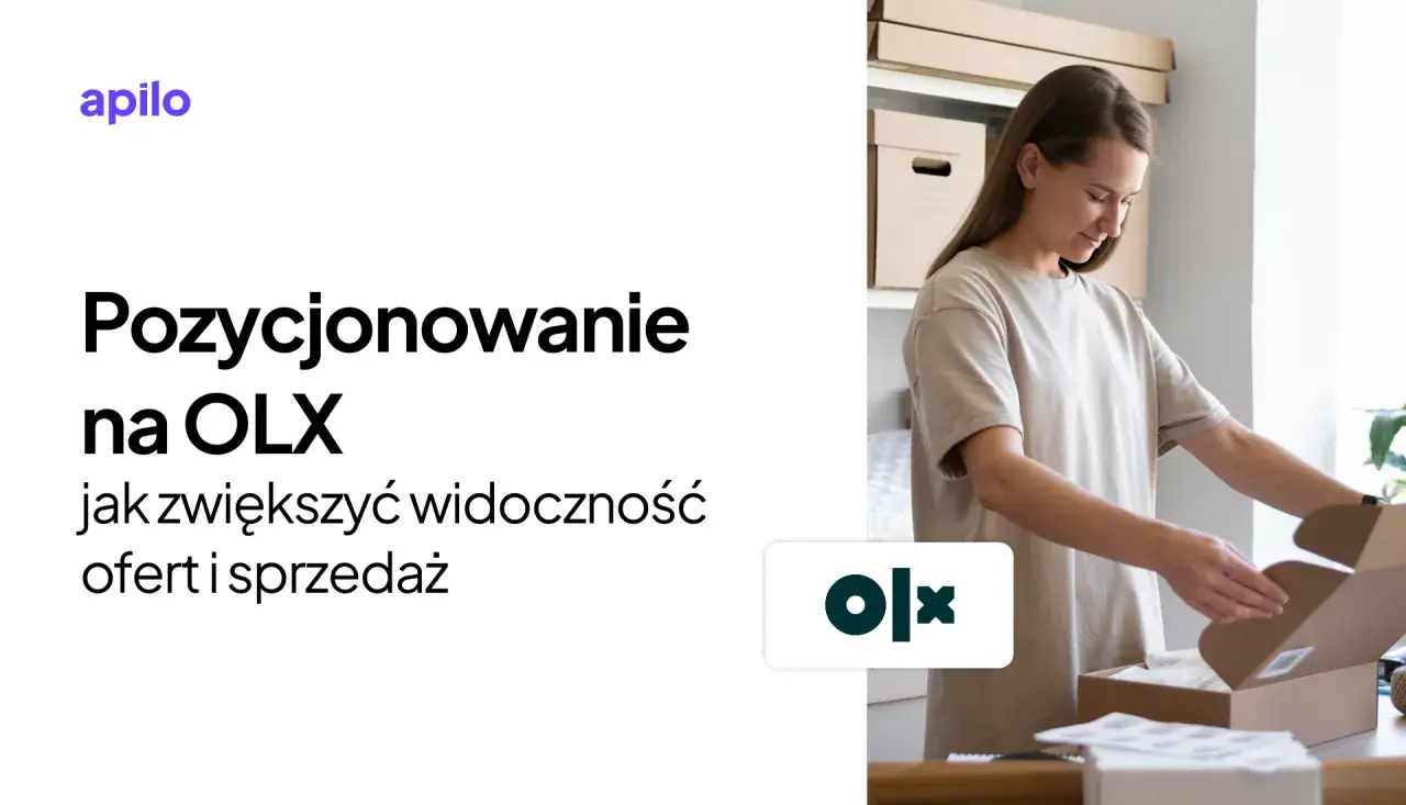 Kobieta pakuje paczkę, ucząc się, jak sprzedawać na OLX i zwiększyć widoczność ofert.