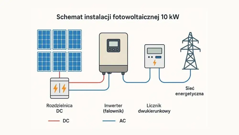 schemat procesu podłączenia fotowoltaiki do sieci