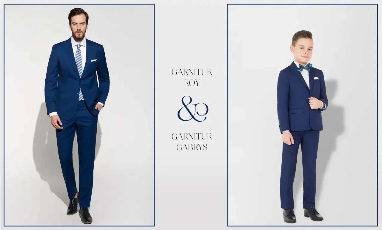 Elegancki tata na komunii garnitur