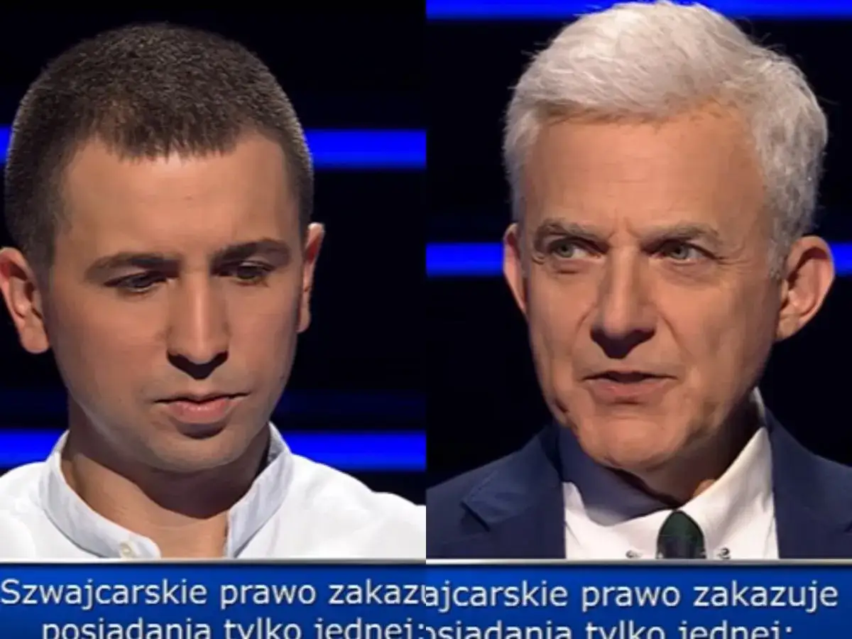 Dwóch mężczyzn, jeden młody, drugi starszy, w programie