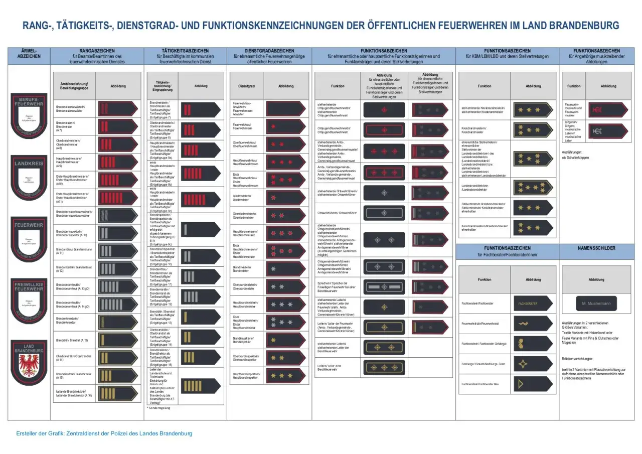 Feuerwehr-Abzeichen: Dienstgrad- und Funktionsabzeichen f&uuml;r die Feuerwehr.