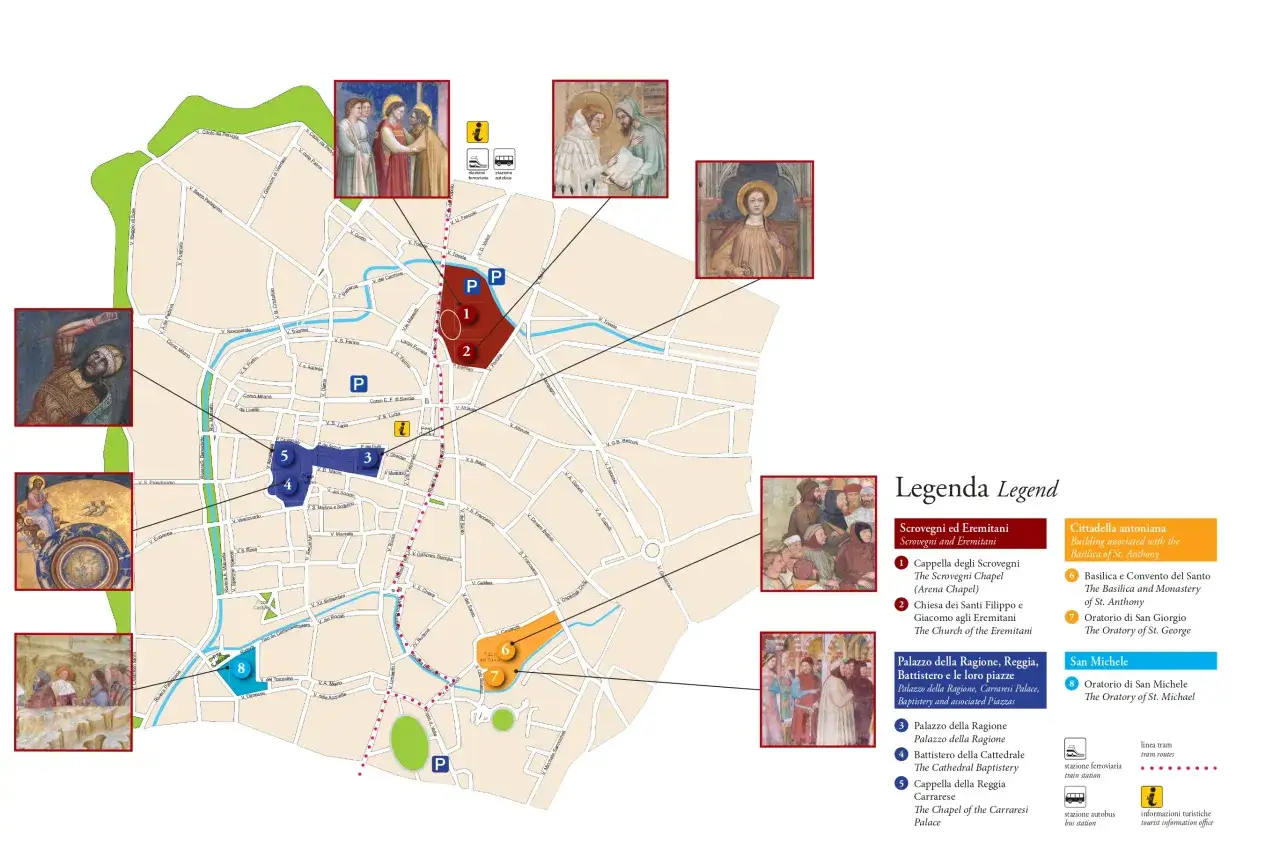Padova Urbs Picta siti UNESCO mappa