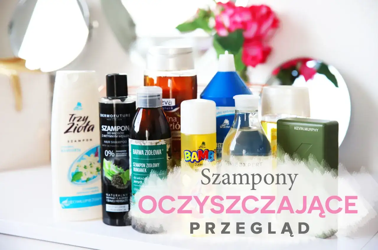 Kolekcja szamponów, w tym szampon rypacz, do gruntownego oczyszczania włosów.